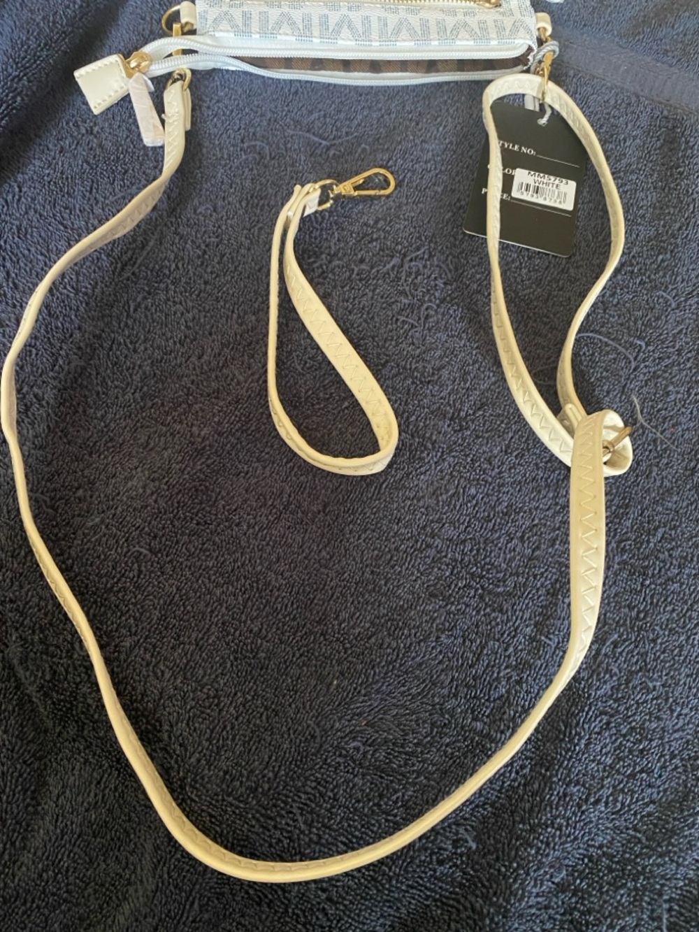 Milan Cream/Gold Logo Crossbody Bag - Picture 4 of 4
